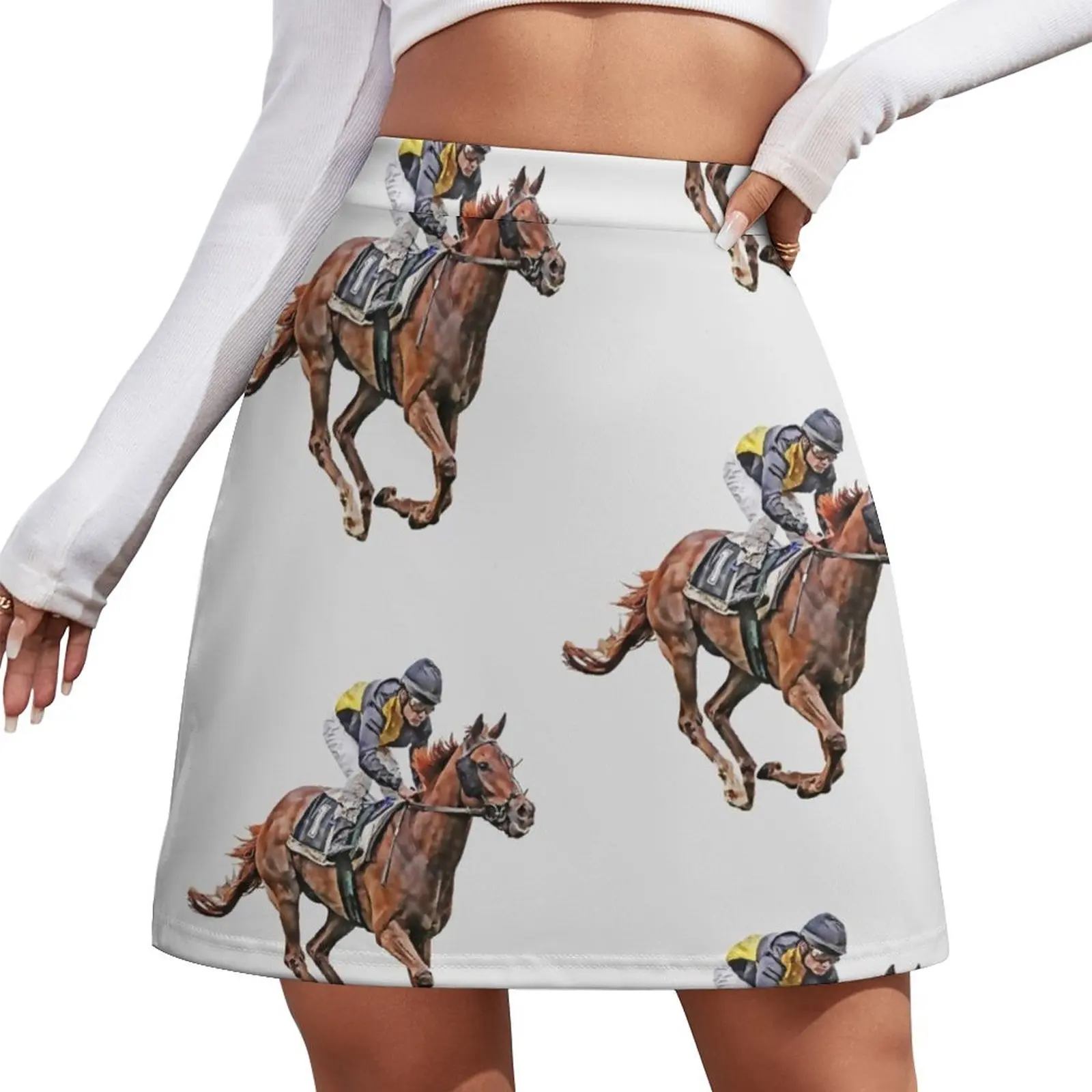 Horse Racing Mini Skirt Korean clothing women's clothing summer 2024 novelties