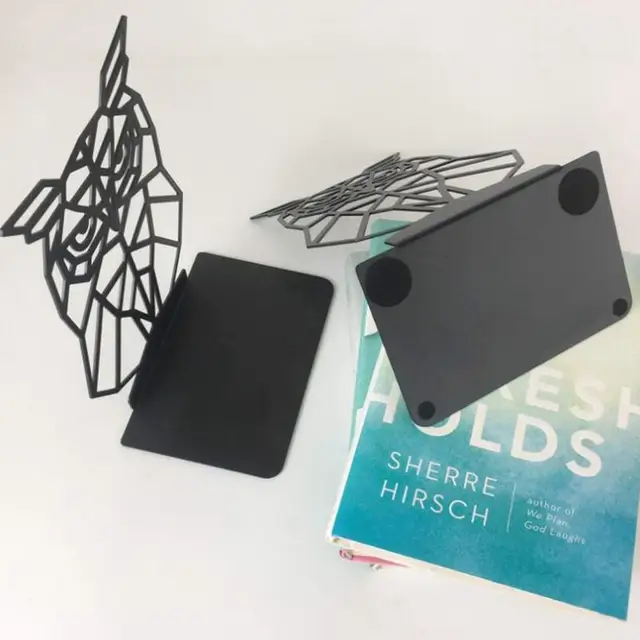 Bagoly Könyv Vége A Polcokhoz Black Hollow Out Owl Book End Könyvek Tartásához Nagy Teherbírású Fekete, Nem Csúnya Könyvtartót - Image 4