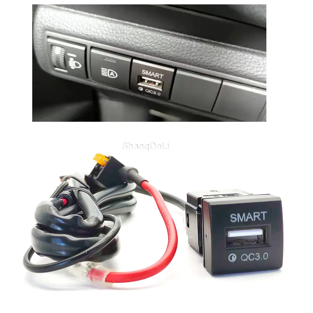 

Автомобильное быстрое зарядное устройство QC3.0, розетка с USB-интерфейсом для Toyota Prado 2018 2019, автомобильные аксессуары