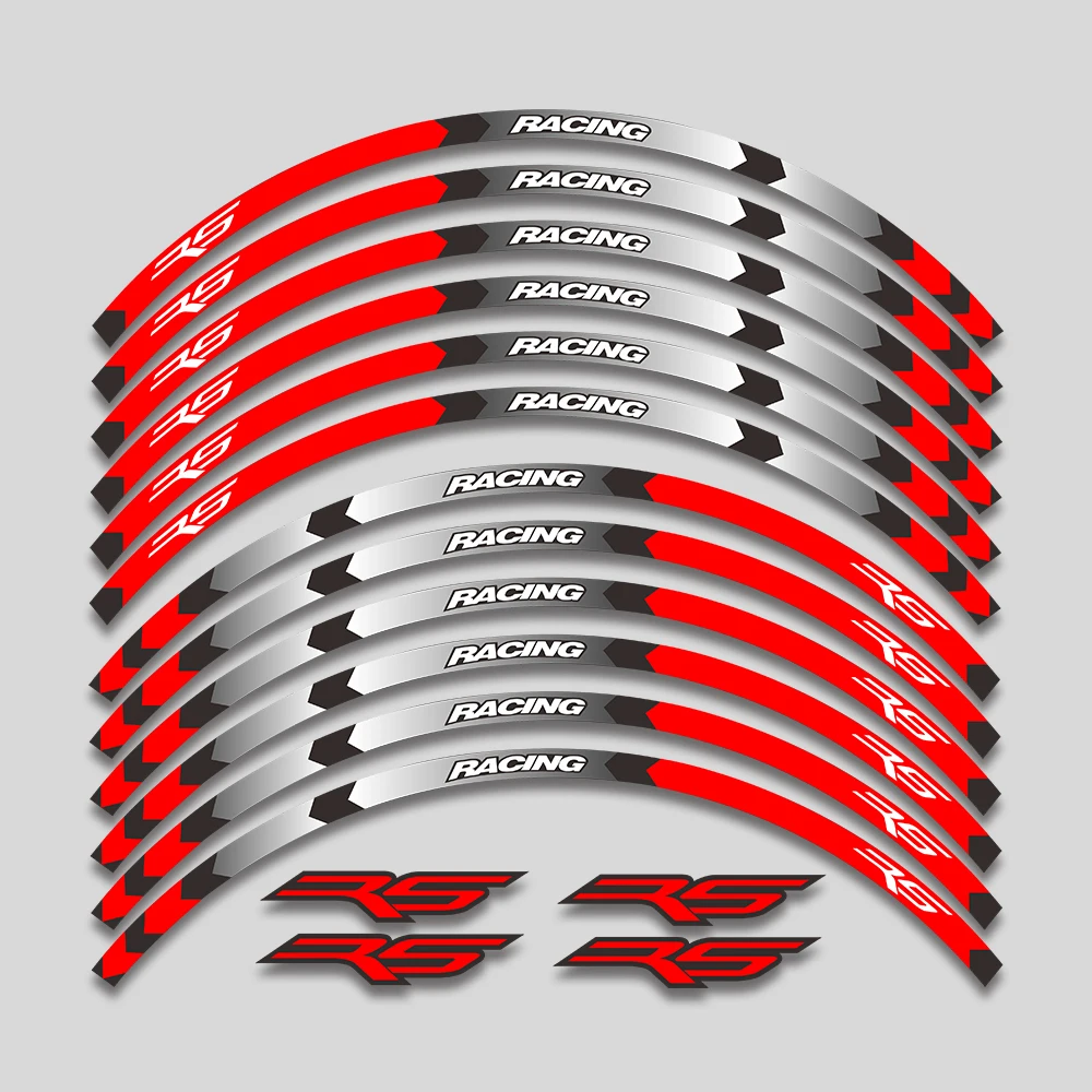 

17inch Motorcycle Accessories Stickers Rim Tire Waterproof Decals Wheels Hub Reflective Stripe Tape Set For Aprilia RS 125 Rs125