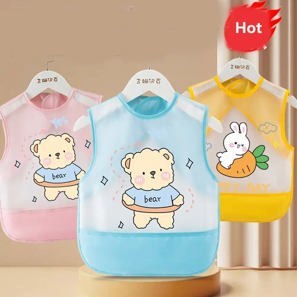 Animal Pattern Baby Feeding Bib Waterproof Sleeveless Sleeveless Bibs Bear Comfortable Saliva Towel Burp Apron