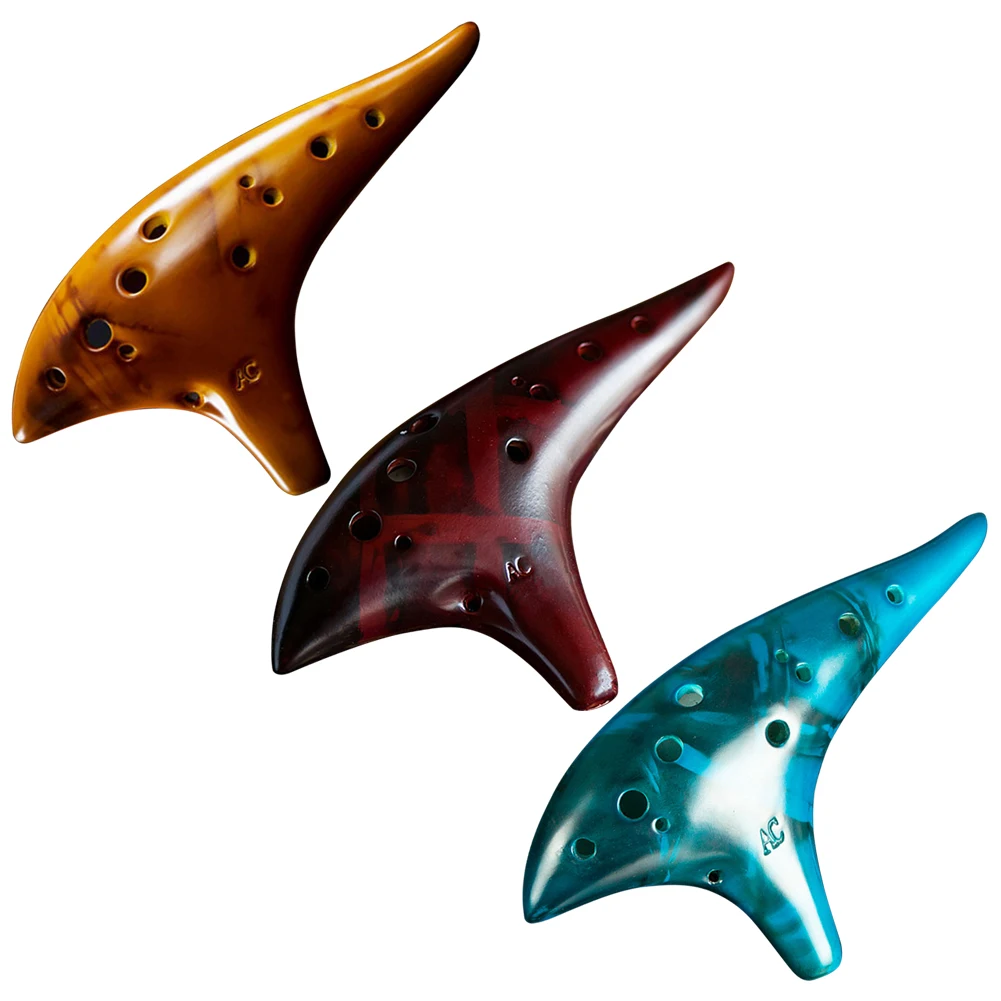 12 Hole Natural Ocarina Stable Intonation Alto C Tone Ocarina Flute with Protective Bag Instrument for Music Lover Beginner