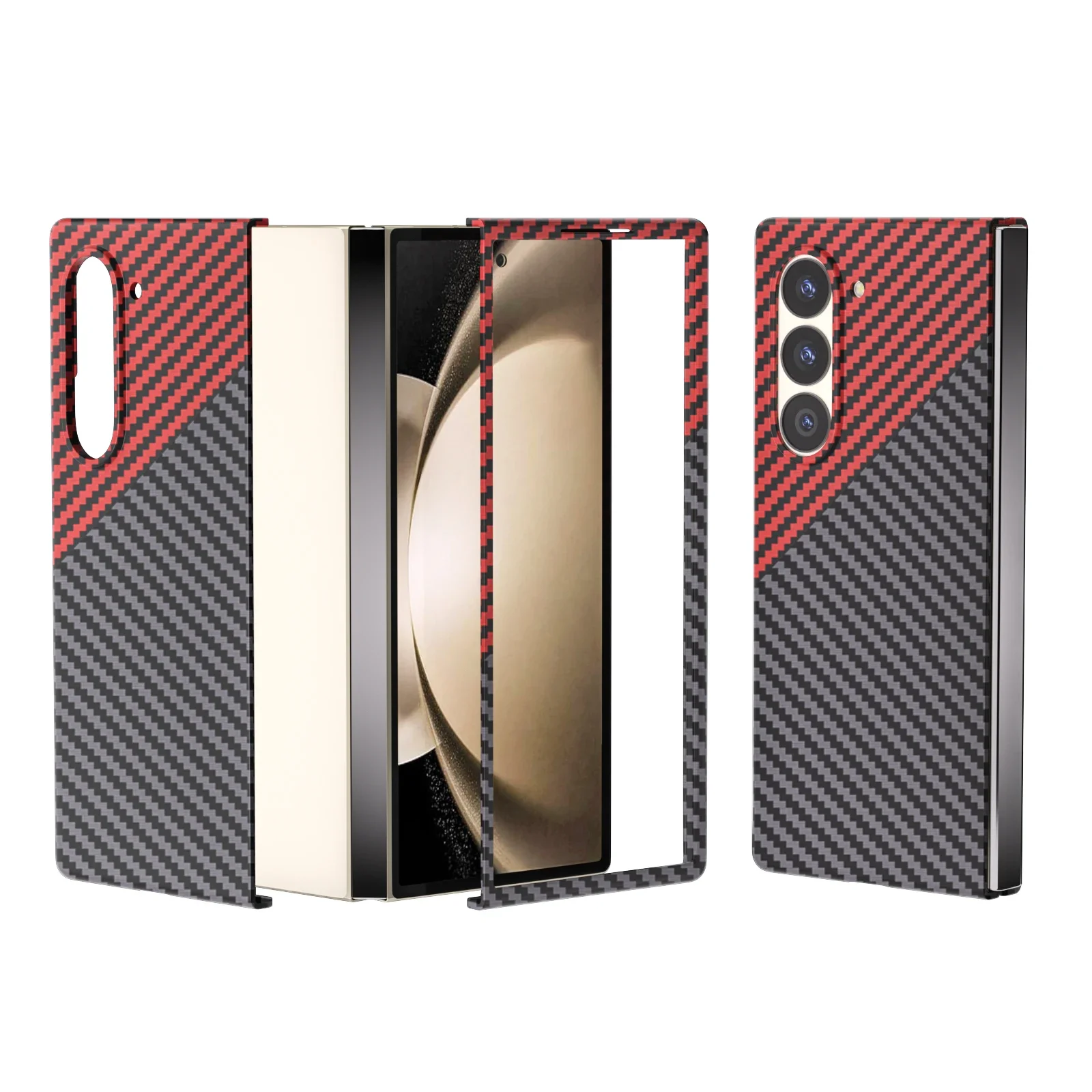 Sleek Matte Frosted Carbon Fiber Decal Case - Shockproof Protective Cover