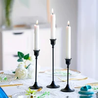 Set of 3 Vintage Elegant Metal and Aluminum Tabletop Candle Holders, Suitable for Wedding Anniversary, Home and Hotel Decoration 3