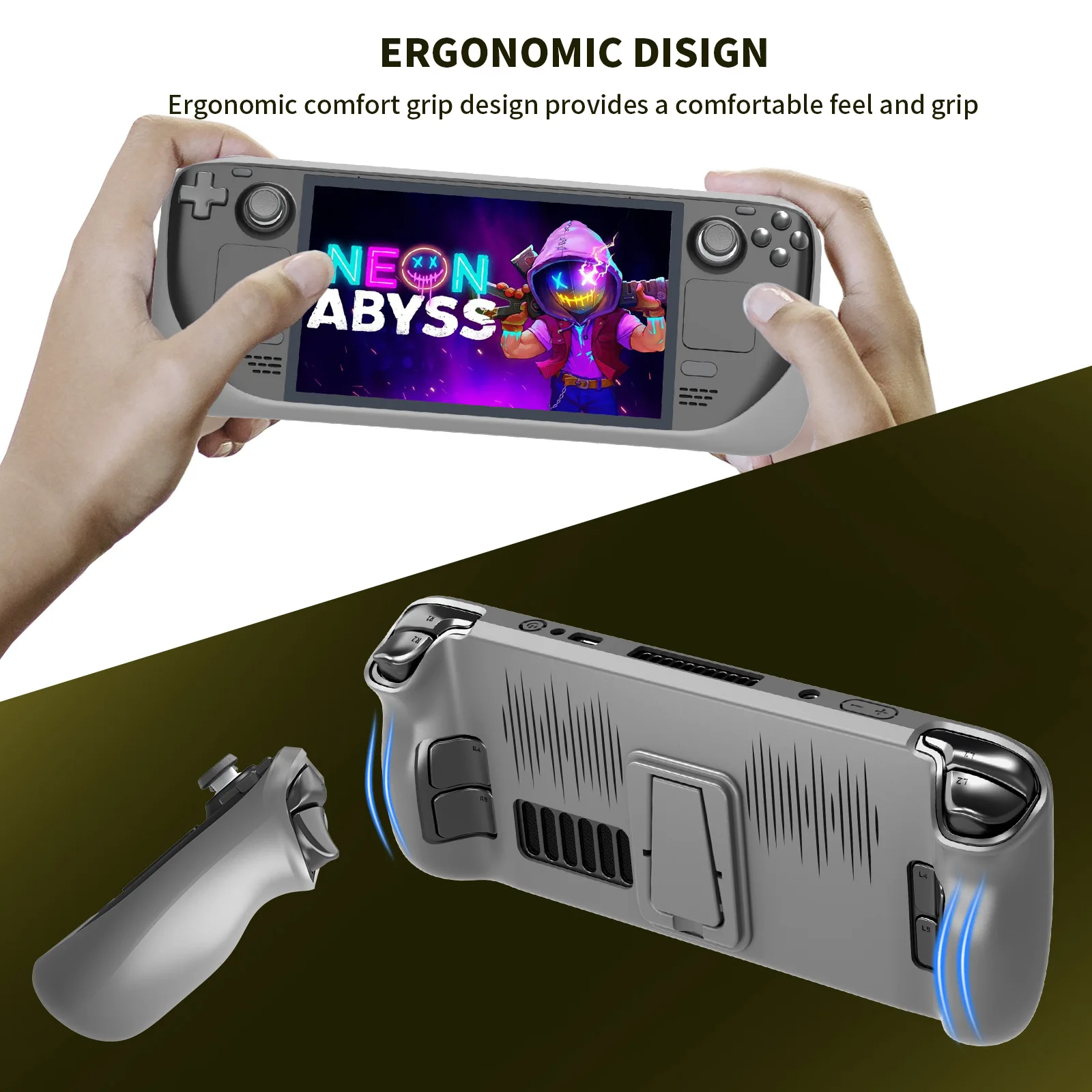 JYS-SD012 Steam deck host with bracket, full package, ultra-thin protective case, removable cover, fall proof and dust-proof p