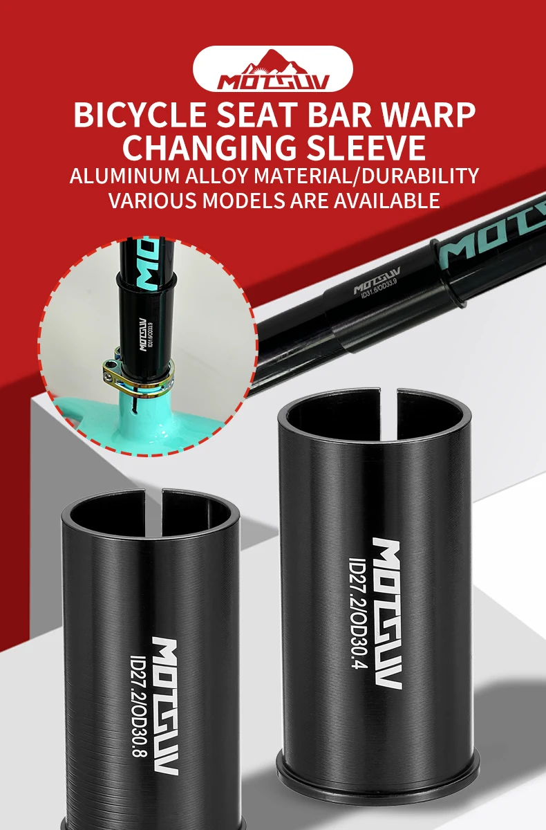 Description Picture 2 of itemMOTSUV Aluminum Alloy Bicycle Seat Post Tube Seatpost Sleeve Bike Reducing Sleeve Bushing Adapter Parts 27.2-28.6/30.4/30.9/31.6