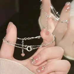 Elegant Zircon Charm Stainless Steel Women's Bracelet - Minimalist Blade Chain Jewelry Gift (BR24Y0326 - 1)