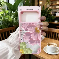 Vintage Pink Floral Pattern Shockproof Clear Hard Phone Case - iPhone 17 Pro (Style 1)