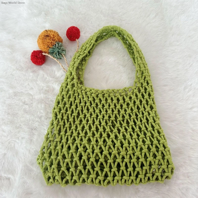 

1x Summer Grass Rope Hollow Hand Knitted Women's Hollow Knitted Handbag