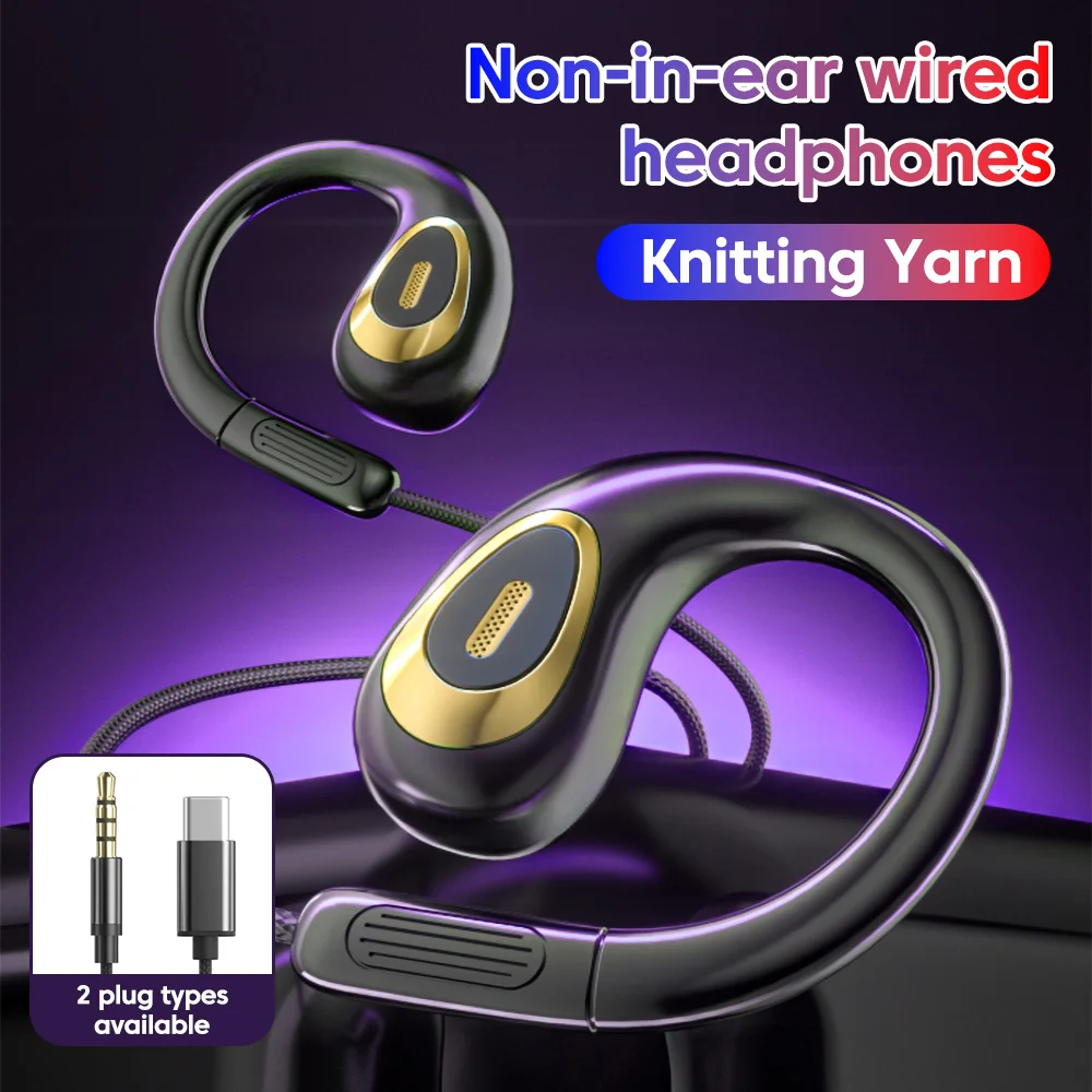 High-Quality Sound Type-C Wired Open Earphones with Deep Bass