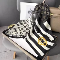 Flower Silk Square Scarf Women Satin Shawl Wrap Hijab Female Hair Band Wrist Luxury Headkerchief 70*70cm Echarpe 2024 Bandana 4