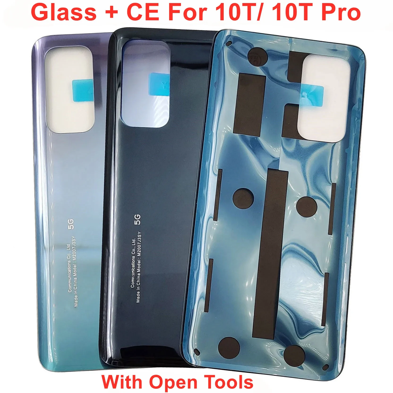 

CE Glass For Xiaomi Mi 10T 10T Pro 5G Battery Cover Hard Back Glass Lid Door Rear Housing Panel Case + Original Adhesive Glue