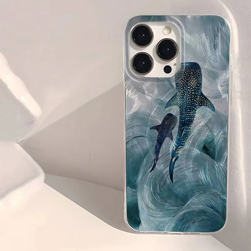 Ocean Shark Whale Design Shockproof Bumper Phone Case Cover