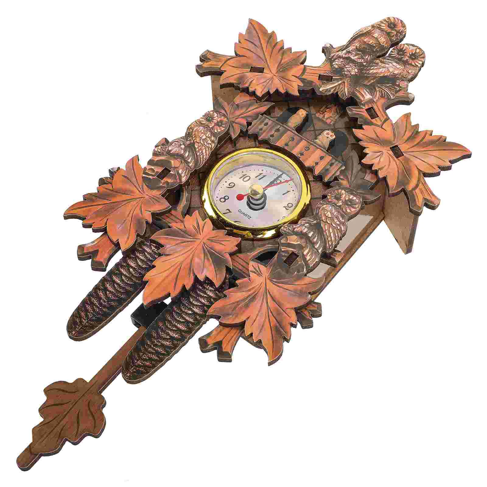 

Cuckoo Clock Wooden Pendulum Wall Clock Owl Vintage Chiming Clock Operated Hanging Watches