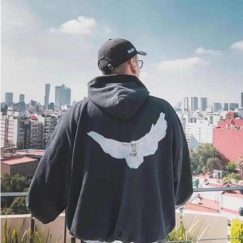 

New Double Layered YZY DOVE Hoodie Men Women 1:1 Best Quality Oversize Pullover harajuku