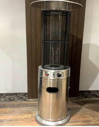 Modern Glass Tube Log Burner Durable Wall Mount Solar Terracotta Kerosene Round Terrace Outdoor Patio Gas Heater With Bar Table 6