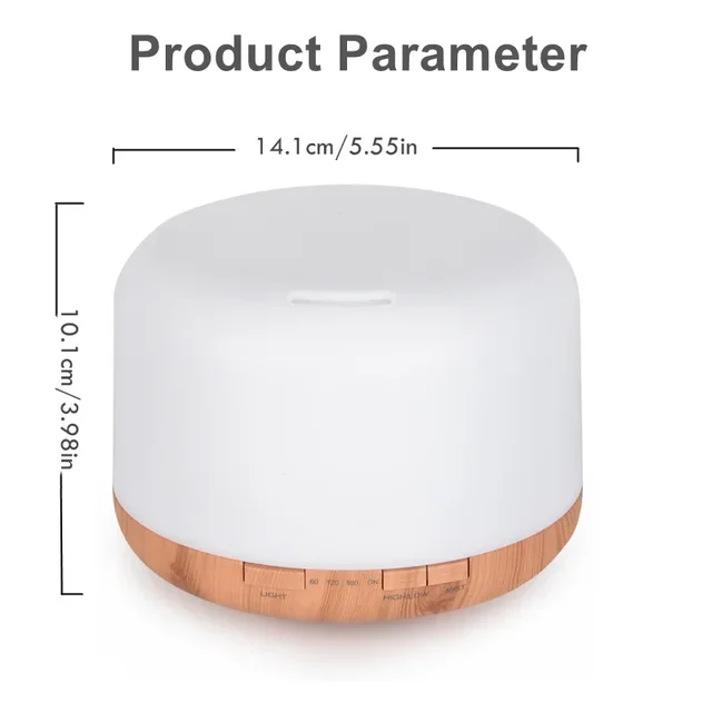 Mini Size Wood Grain Aroma Diffuser Usb Essential Oil Humidifier With Colorful Night Lights Air Humidifier Machine 500ml Home 3
