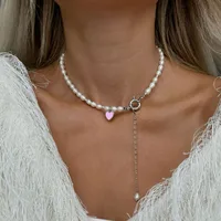 Collier élégant avec pendentif en chaîne à pampilles multicouches pour femmes, Vintage, créatif, Imitation de perles, ras du cou, bijoux de mariage 3