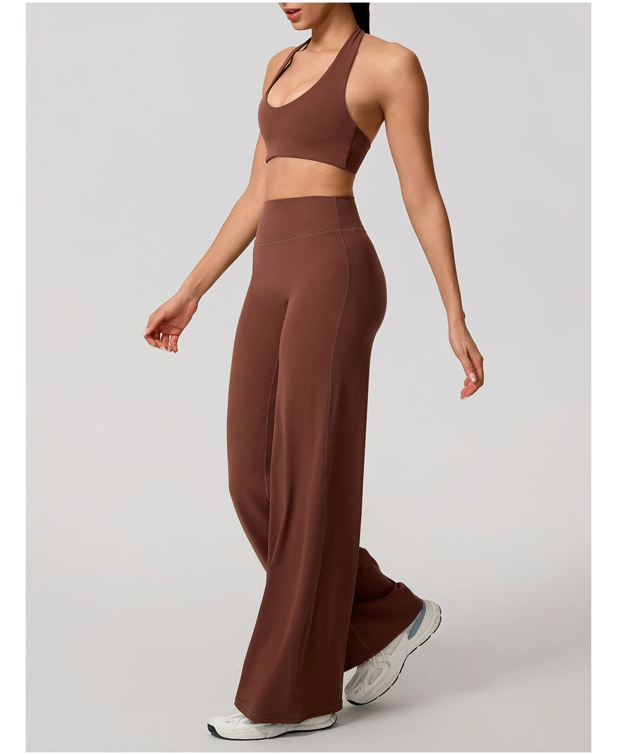 Sommer Damen Neckholder Gepolsterter Sport-BH Stoßdämpfend Rückenfreies Top für Outdoor-Laufen Fitness Crop Top Damen – Detail 24