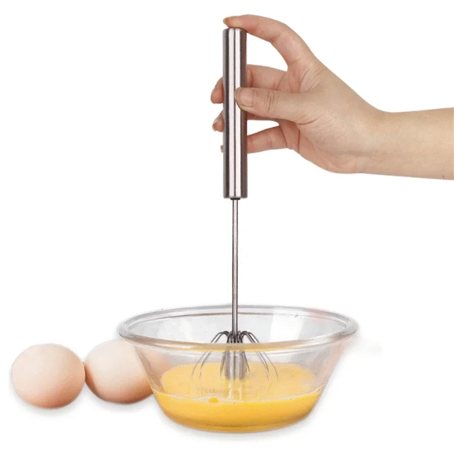 Semi-automatic Egg Beater Stainless Steel Kitchen Accessories Tools Whisk Mixer Egg Beater Cream Frother Dressings Blender
