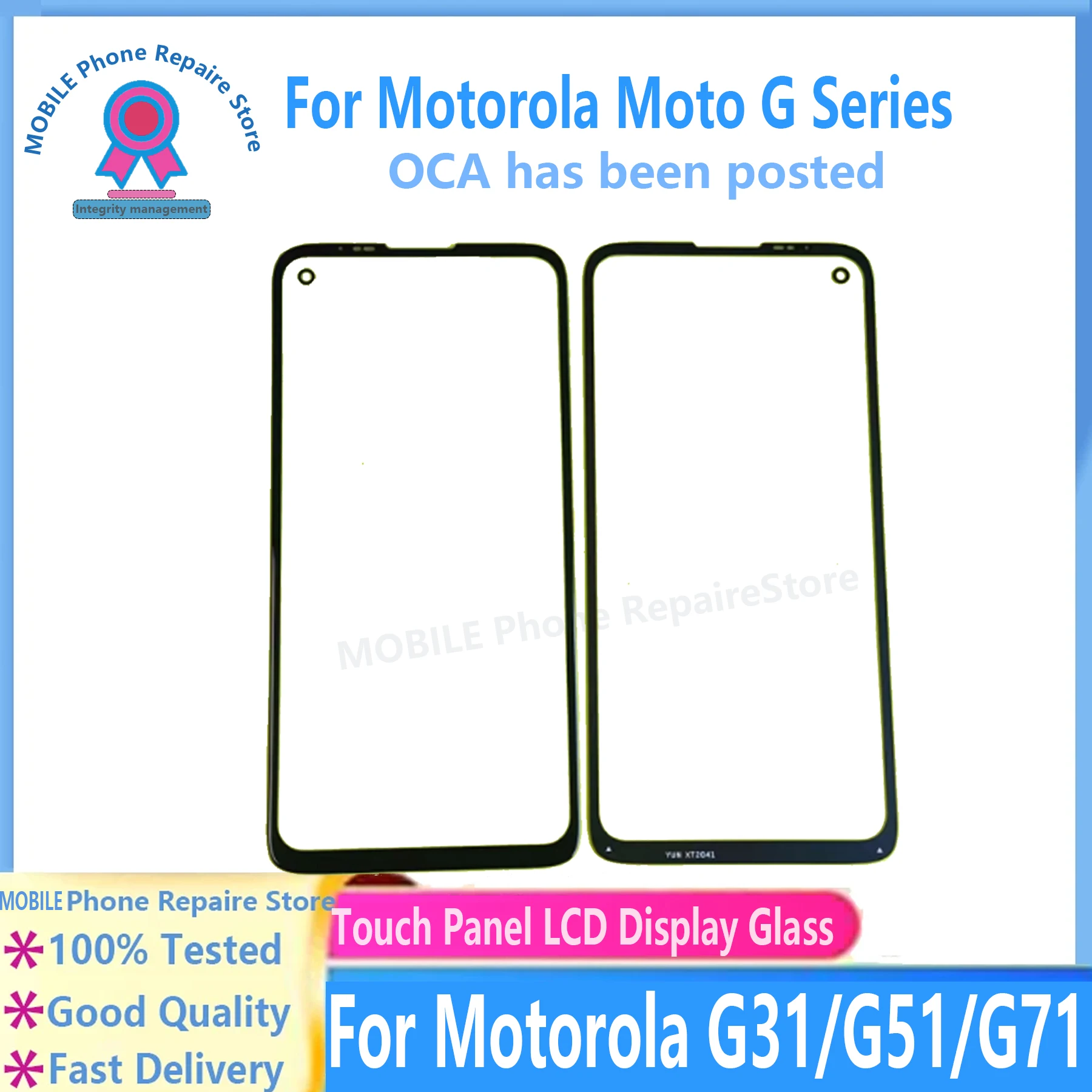 Motorola Moto G10 20 30 100 G51 G53 G54 G71 터치 스크린 전면 외부 유리 패널 렌즈 유리 (OCA Repaire 포함)