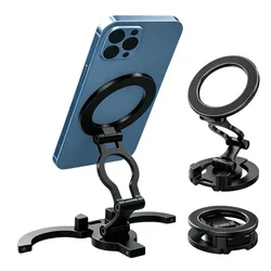 Magnetic Double - Ring Phone Holder with Hook - Portable, Anti - Slip, Secure Grip (Black)