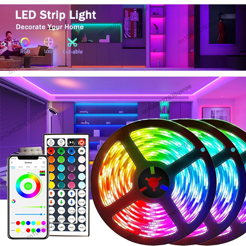 

Led Strip Lights Bluetooth App Music Sync Color Changing RGB SMD5050 Led Lights for Bedroom Room Home Decoration Party Festival