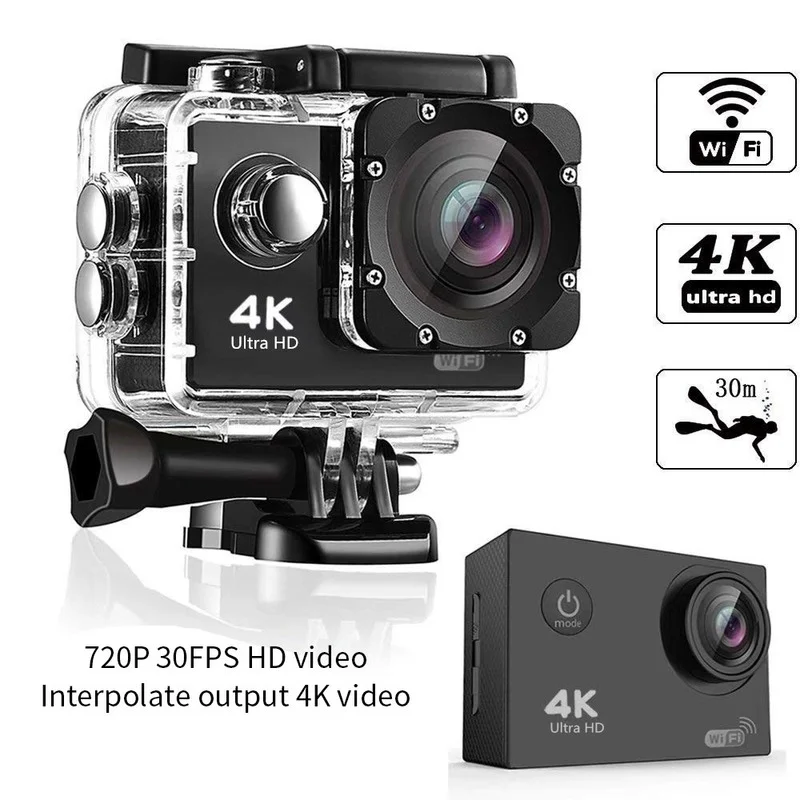 

Sports Camera Wifi Mini Camera Outdoor Waterproof Camera 720P 30FPS Interpolate 4K Action Camera 2.0" DVR Video Camcorder Sale