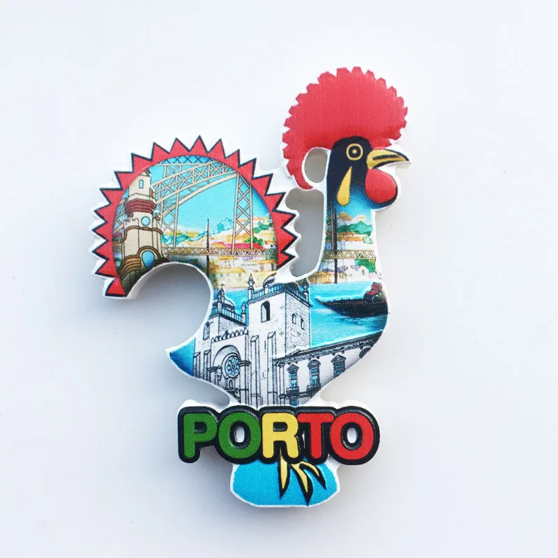 Europe Portugal Lisboa Cock Tourist Souvenir Fridge Magnets for Decoration Articles Handicraft Magnetic Refrigerator magnetic fridge magnets magnetic sticker magnetic fridge stickers
