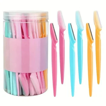 30 Pcs Eyebrow Razor For Women, Multipurpose Exfoliating Dermaplaning Tools And Facial Razor With Precision Cover,Safety Beauty 1