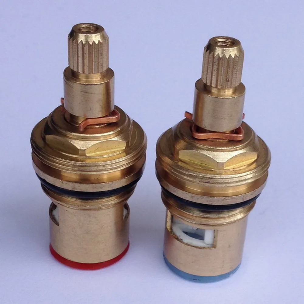 2Pcs Standard 1/2 Replacement Brass ceramic disc tap valve insert gland cartridge quarter turn zba501