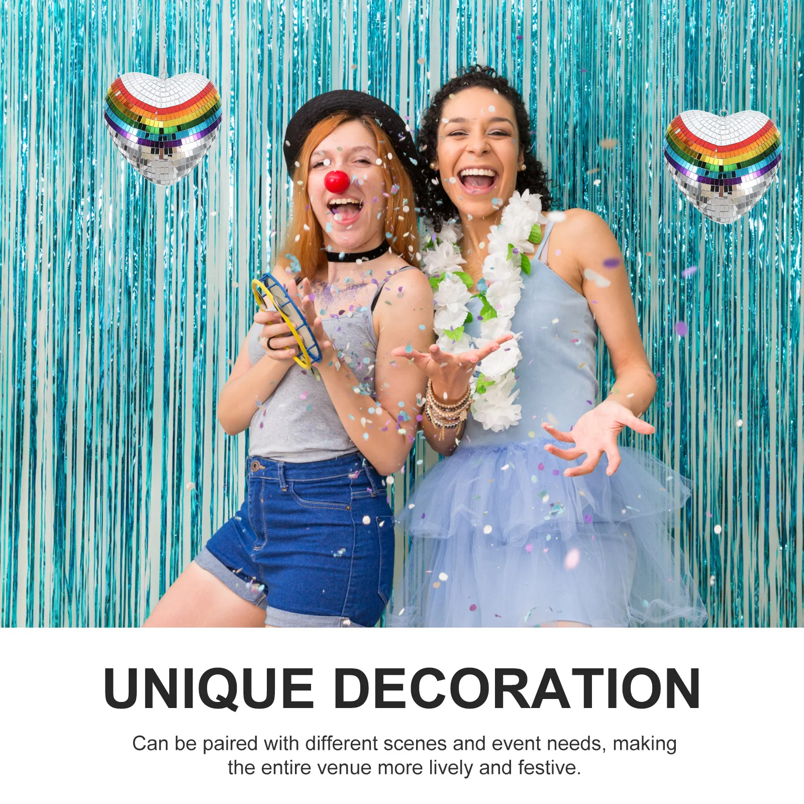 Heart Shaped Disco Ball Reflective Mirror Ball Hangings Disco Ball Ornaments Mirror Disco Ball for Wedding 2
