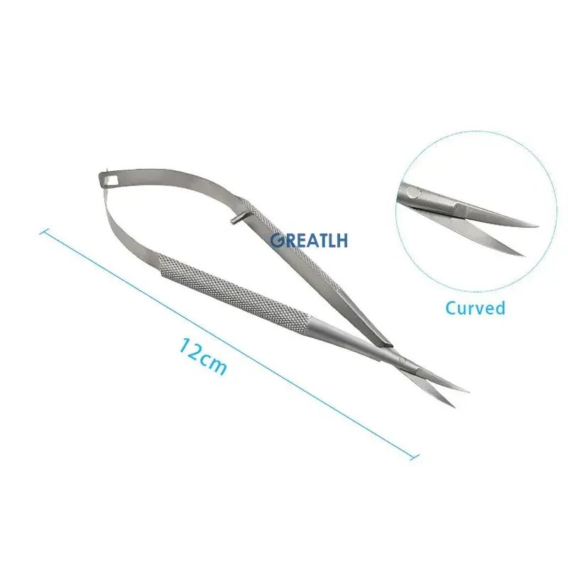 Curved/Straight Head Micro Castroviejo Cornea Scissors Hand Tool Stainless Steel Instrument Ophthalmic