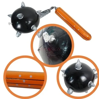 Children's Inflatable Meteor Hammer Toy Baby Interactive Challenge Prop Inflatable Thousand ton Hammer Wolf Teeth