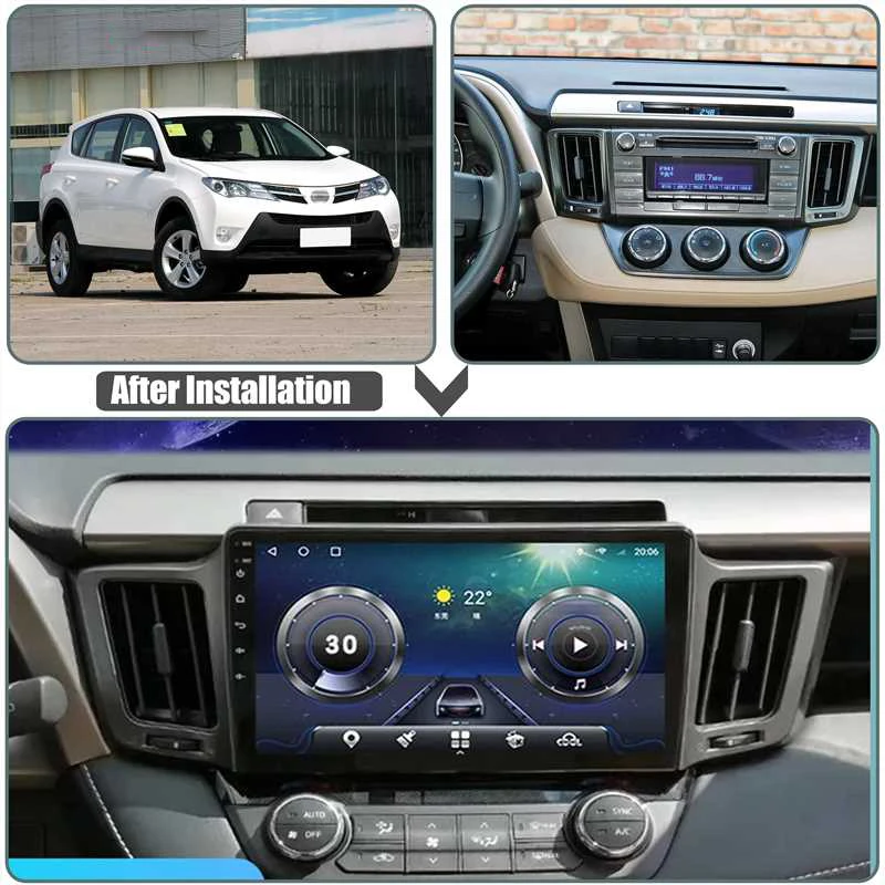 Ÿ RAV4 2013-2018 DVD г   Ʈ ŰƮ, ڵ   þ, 10.1 ġ, 2 Din ġ ׷