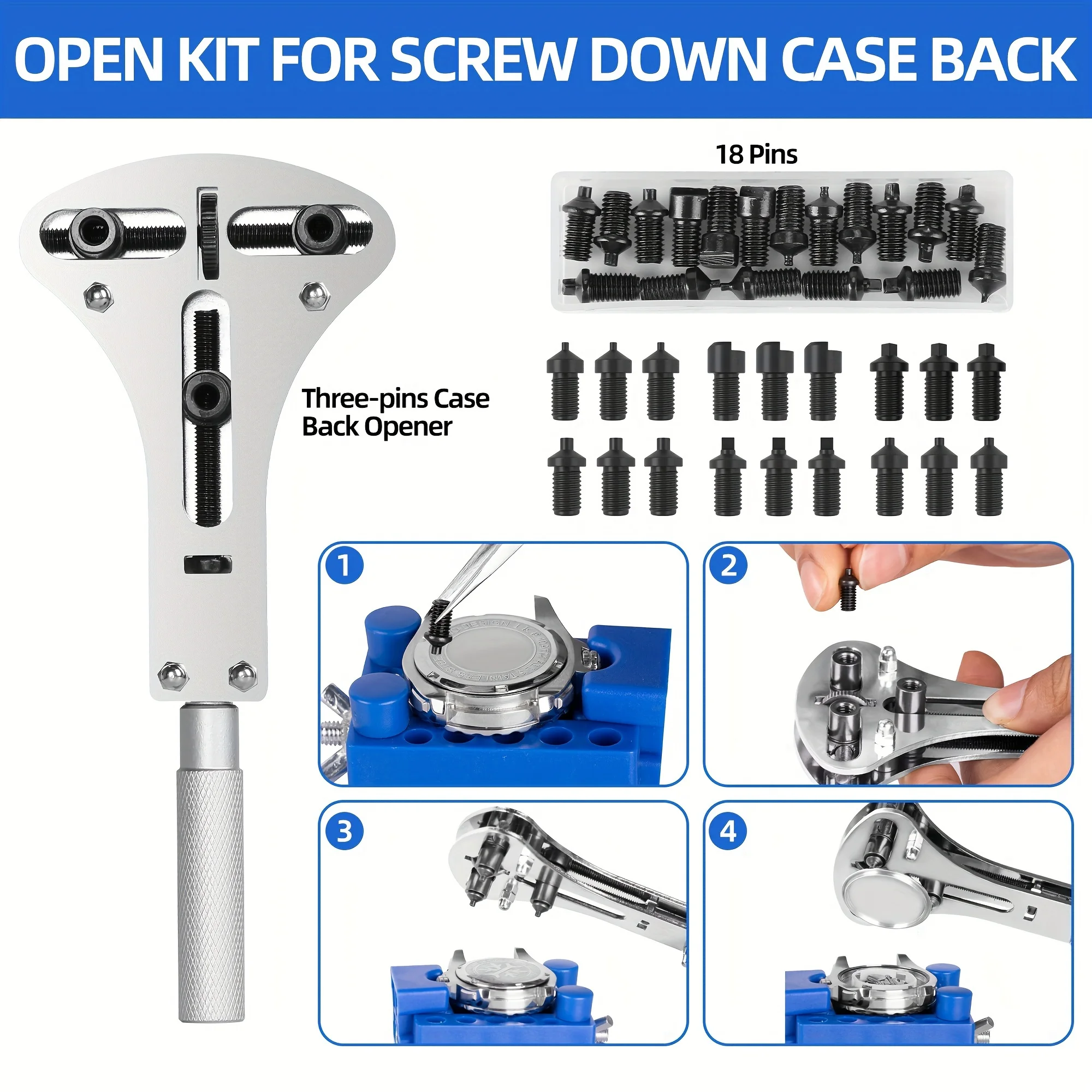 Comprehensive Watch Repair Tool Kit - 212-Piece Set with Precision Tools and Accessories