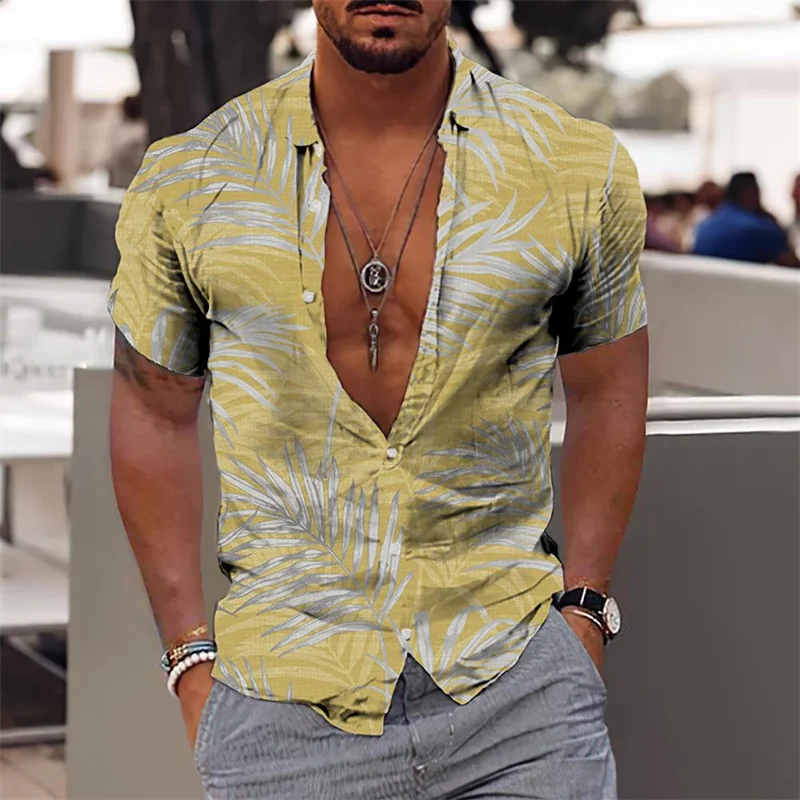 Hawaiian Shirt Short Sleeve Men's Summer Sale Flower Patterns Oversized 3D  Printing Male Clothes Dazn Vintage Fashion Y2k Tops