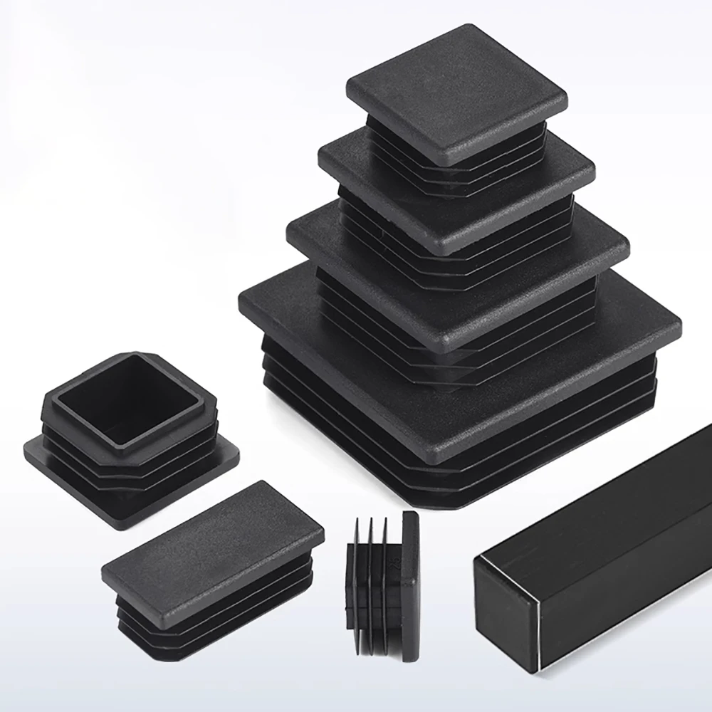 Plastic Rectangle Blanking End Caps Tube Pipe Inserts Plug 10x20 10x30 13x26 25x40 30x50 40x60 Table Chair Furniture Foot Cover chair leg caps,furniture leg caps,pipe plugs,pipe inserts,furniture foot mats,chair leg protector,furniture foot protector,furniture leg pads,furniture foot pads,rubber furniture feet pads,furniture feet