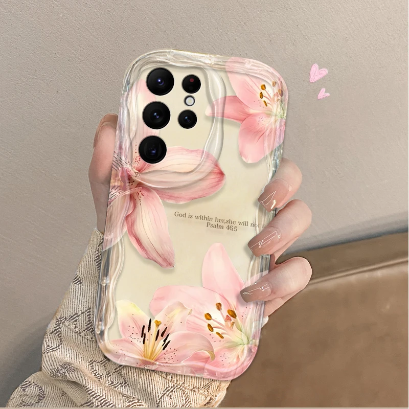 Pink Cherry Blossom Silicone Phone Case