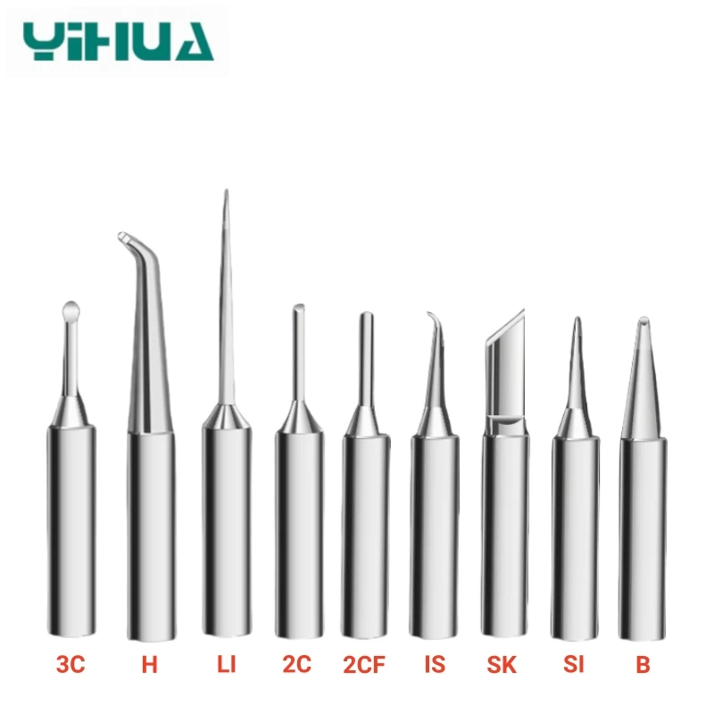 YIHUA 900M-T Series Soldering Iron Tips Pure Copper Lead Free Replacement for 936A 937A Soldering Station Handle Welding Tools
