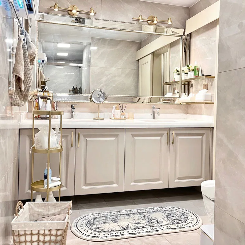 Designs French Luxury Bathroom Cabinet Vertical Makeup Storage Organizer Wall Sink Decoration Badkamer Meubel Bathroom Cabinet