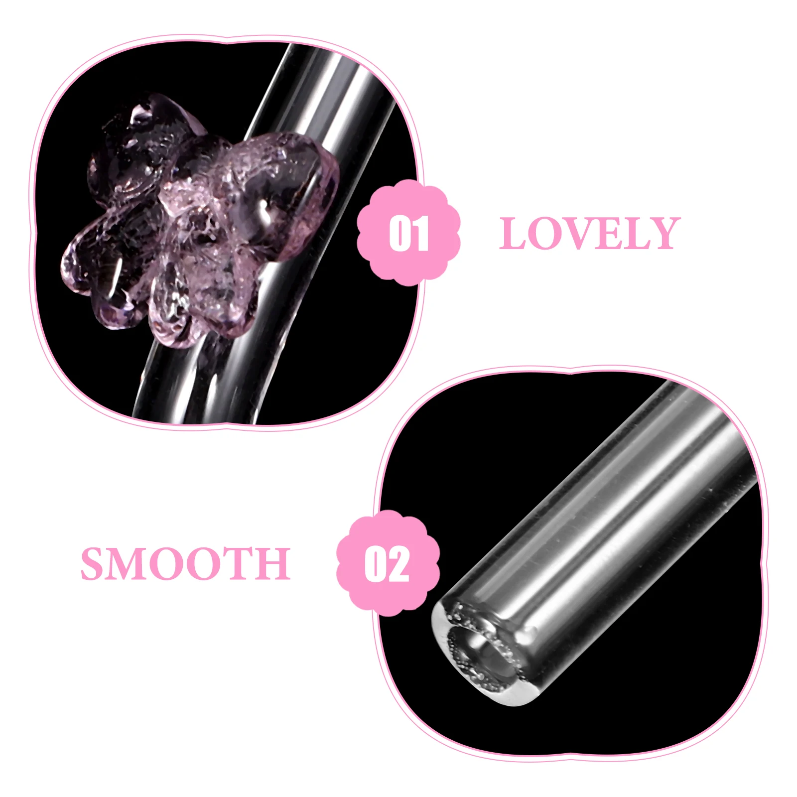 Reusable Glass Straw Bow Glass Straw Transparent Bow Straw Eco-friendly Drinking Cute Smoothie MilkTea Juice Beverage home reusable glass straw