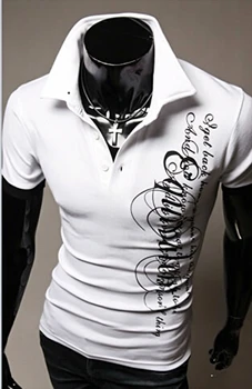 Polo America Retro Street Minimalista e alla Moda, Stile Hip Hop Y2K, Polo Estiva da Uomo con Stampa