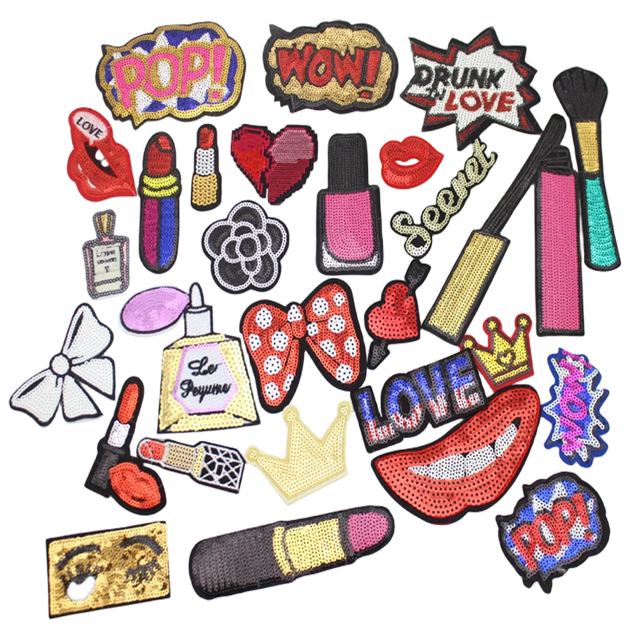 Parfüm-Patches, Übertragung für Kleidung, Rucksäcke, Jacke, zum Aufbügeln, Nähen, Anwendung, selbstklebend, thermoklebende Pailletten-Applikation – Detail 9