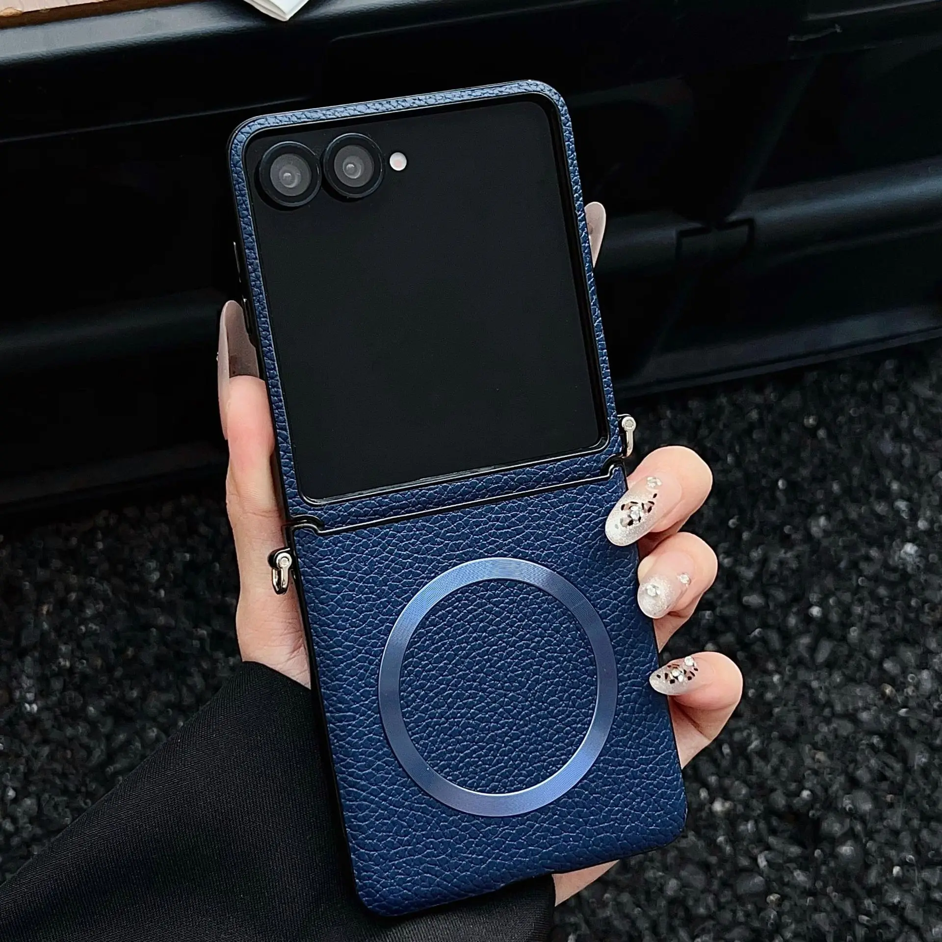 Magnetic Shockproof Phone Case with Lanyard Hole - Full Protection Hinge Cover