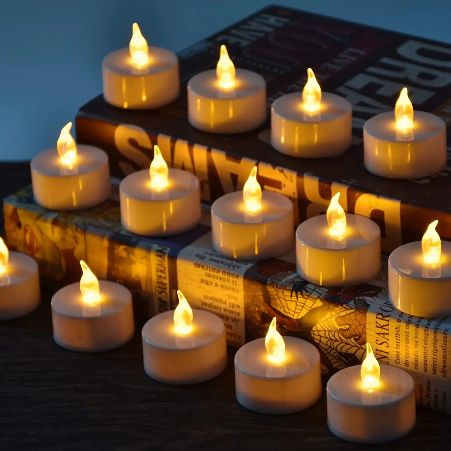 Battery-Powered LED Flickering Candles for a Warm Ambiance, Multipack