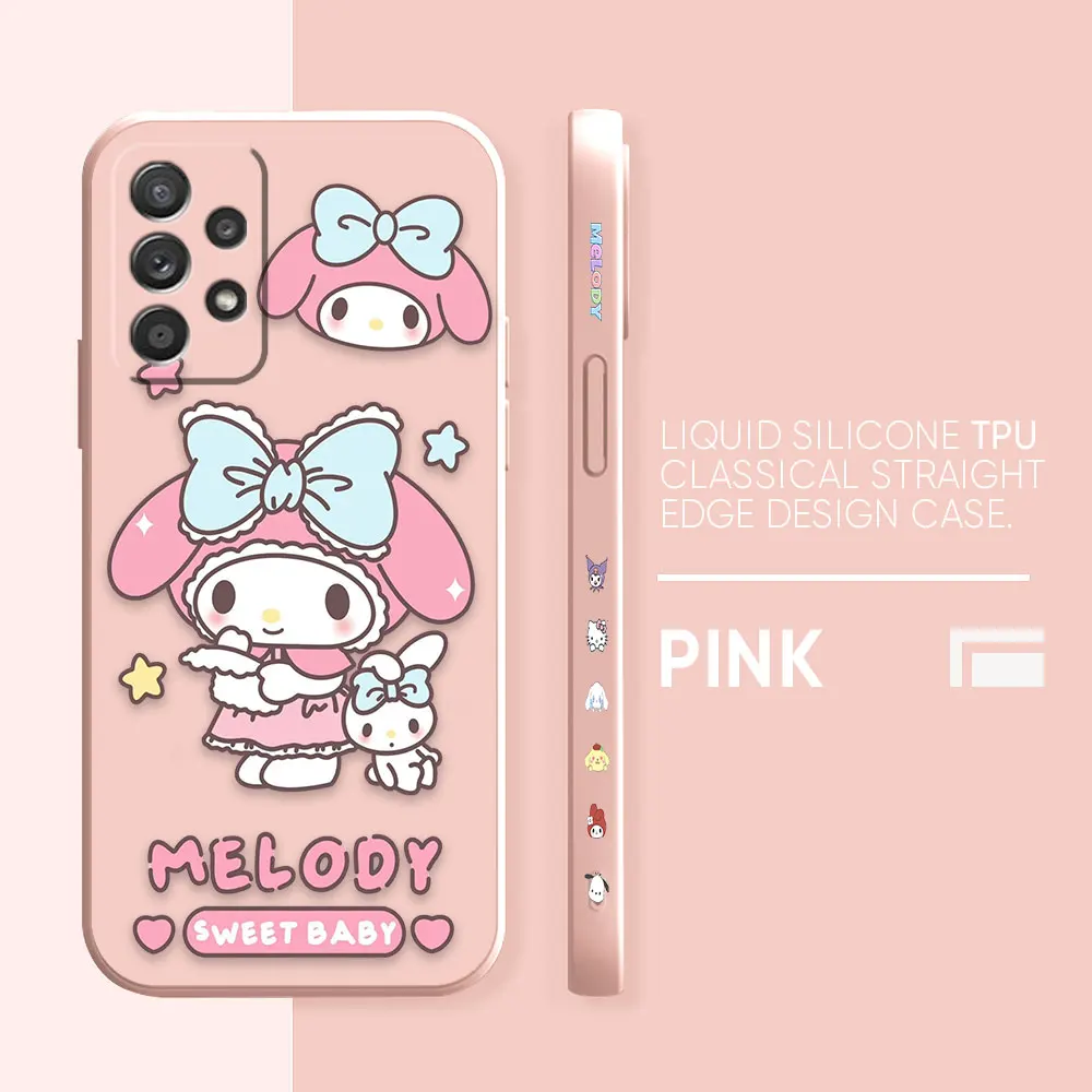 thumbnail image 1 of Case For Samsung Galaxy A91 A73 A72 A71 A53 A52 A51 A42 A33 AO3S 4G 5G Simple Liquid silicone Case Cartoon My Melody, 1 of 5