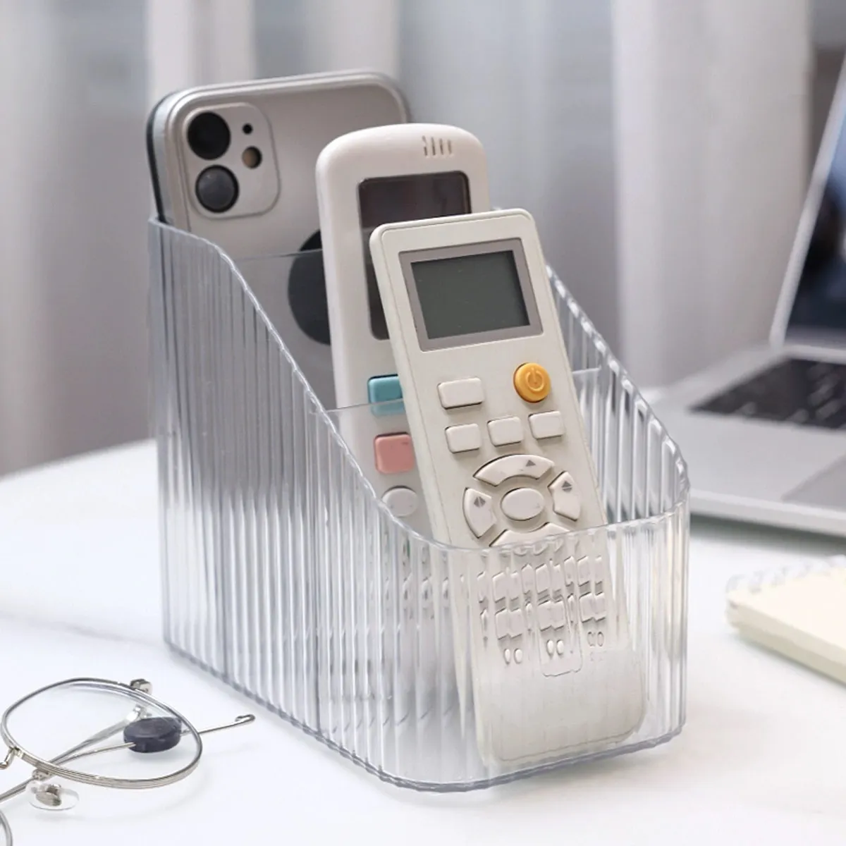 قطعة واحدة من صندوق تخزين مكتبي شفاف للاستخدام الم...