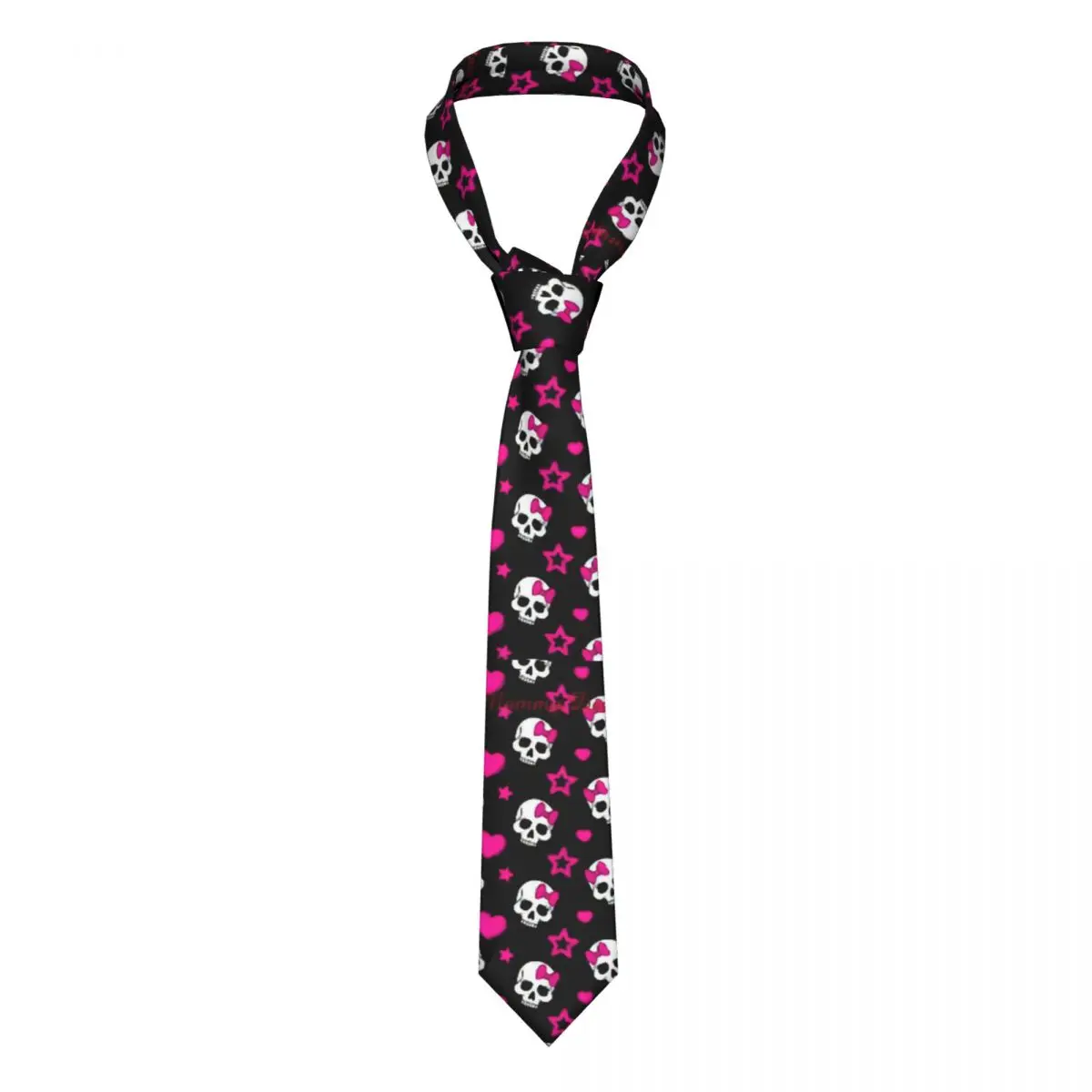 Gothic Pink Skull Necktie for Men for woven necktie necktie set