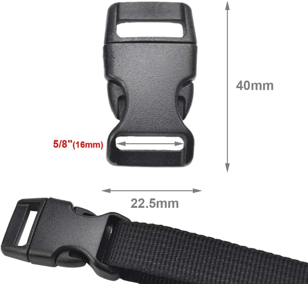 Side Release Buckles 10Pcs 10/15/20/25mm Hard Clasp Curved Paracord Bracelet Backpack Bag Pets Strap Webbing